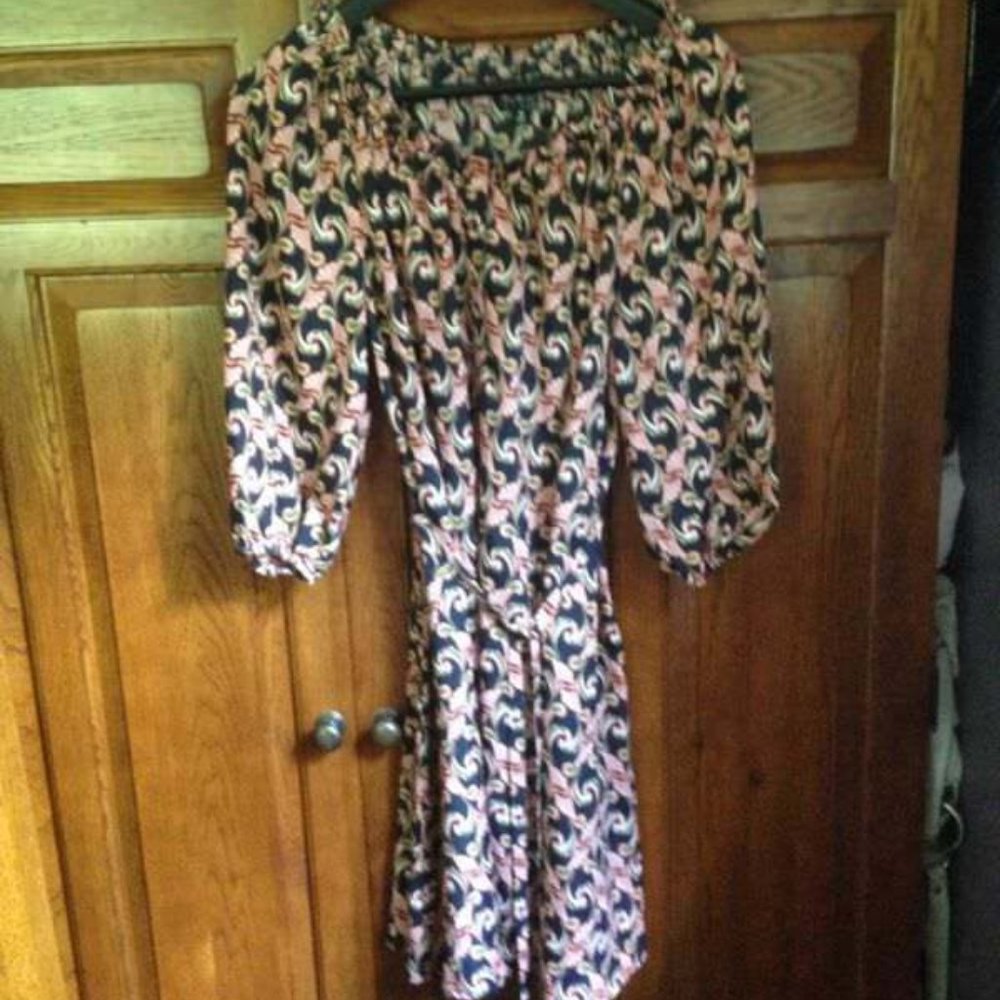 The Webster For Target Navy 3/4 Sleeve Belted Dres